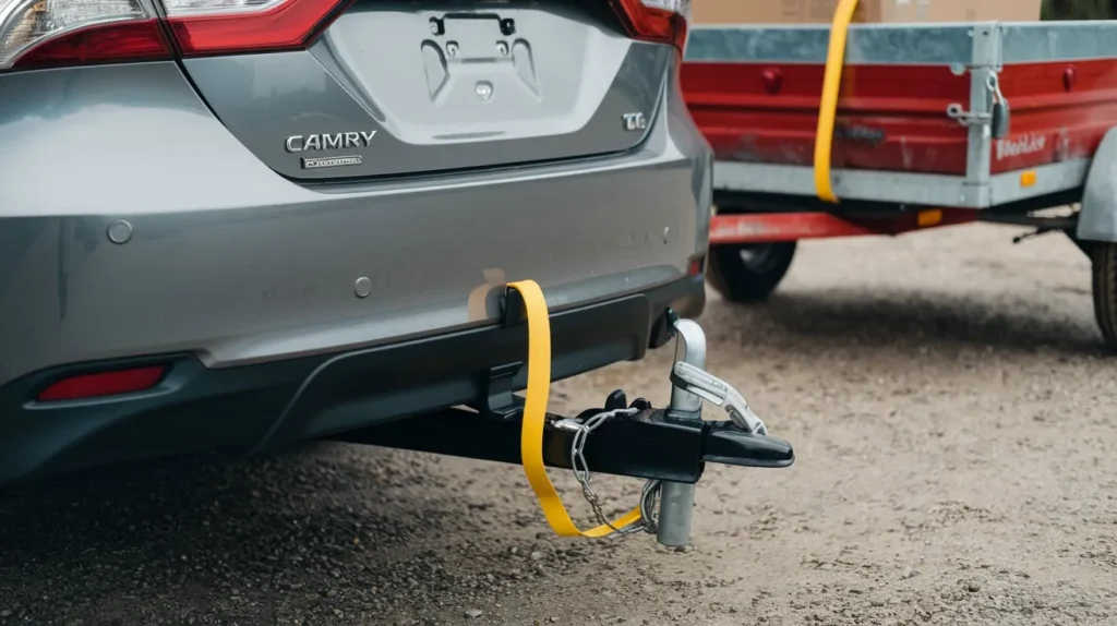 guide showing Can I Put a Trailer Hitch on My Toyota Camry? with a Class I hitch install demo.